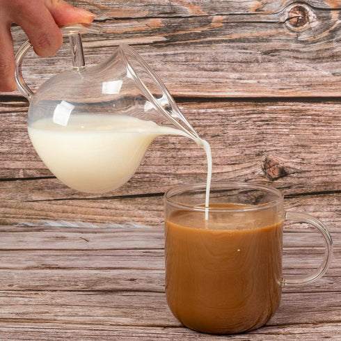 ELITEA Clear Glass Creamer Pitcher - 250ml, 8.5 oz. for Milk, Cream, Tea Serving