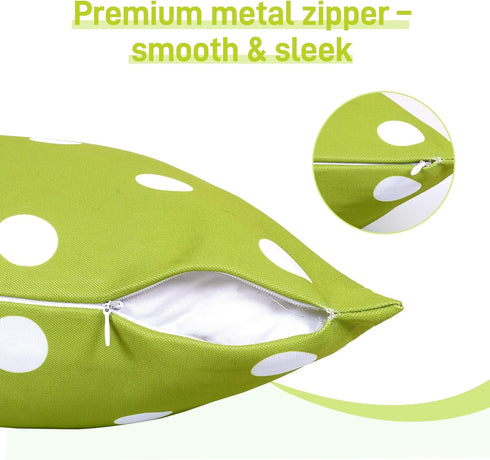 Poise3EHome Outdoor Throw Pillow Covers Set of 2, Waterproof Decorative Pillow Covers for Couch, 18X18 Inches, Green
