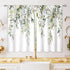 Sage Green Eucalyptus Botanical Leaves Floral Kitchen Window Curtains, 26x36 inch, Short Cafe Drapes for Bathroom