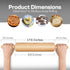 All-Purpose 17.6 Inch Beech Wood Non-Stick Rolling Pin for Baking, Pizza, Pasta, Pie, Cookies, Pastry