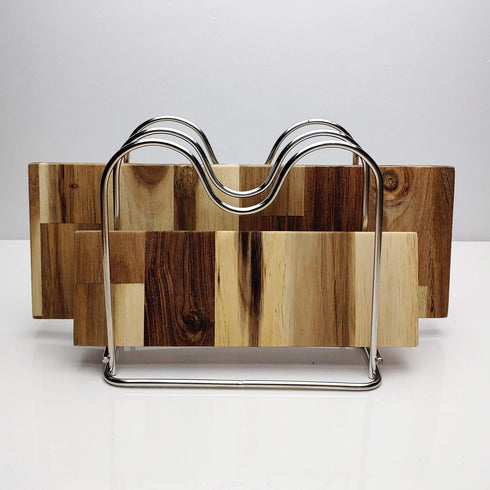 Stainless Steel Wire Cutting Board Holder, Kitchen Rack Organizer with 2 Sectional