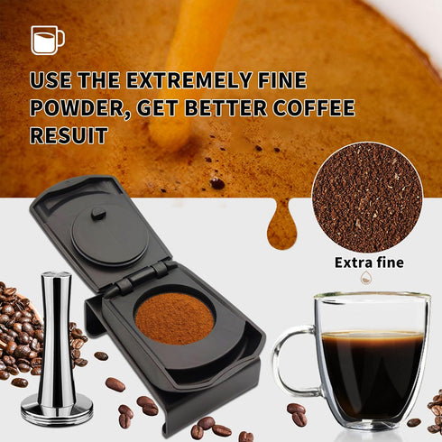 Reusable Coffee Capsule Adapter for Dolce Gusto edgLUMIO DG325 Machine with 41mm Tamper