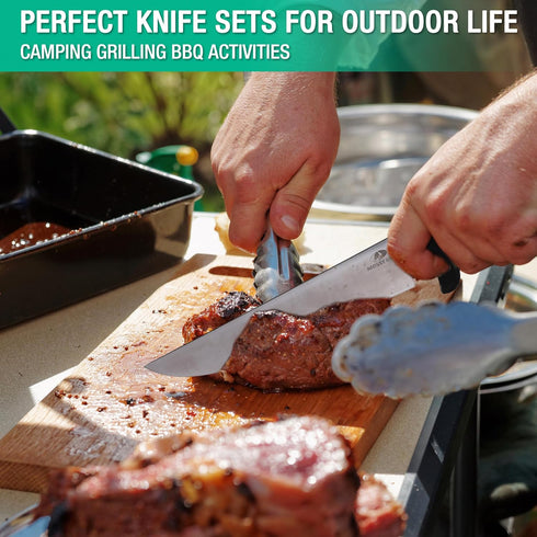 Mossy Oak 6 PCS Kitchen Knife Set - Sharp Stainless Steel Chef Knives with Roll Bag, Practical Gifts for Cooking Lovers.