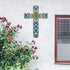Floral Cross Wall Decor - Hand Painted Inspirational Wooden Cross, Mexican Art for Home Room Church Decoration