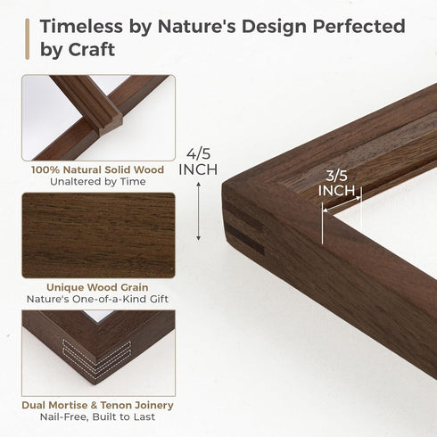 6x8 6x8 5x7, Fun Memories Picture Frame, Natural Solid Walnut Wood Photo Frame with HD Tempered Glass, Modern Simple