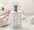 Creative Scents Janette White Hand Soap Dispenser - Mirrored Bathroom Lotion Dispenser for Countertop with Durable