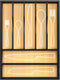 ROYAL CRAFT WOOD Luxury Bamboo Utensil Rack, Kitchen Drawer Organizer with Grooved Dividers for Flatware, 7 Slot
