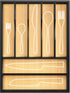 ROYAL CRAFT WOOD Luxury Bamboo Utensil Rack, Kitchen Drawer Organizer with Grooved Dividers for Flatware, 7 Slot