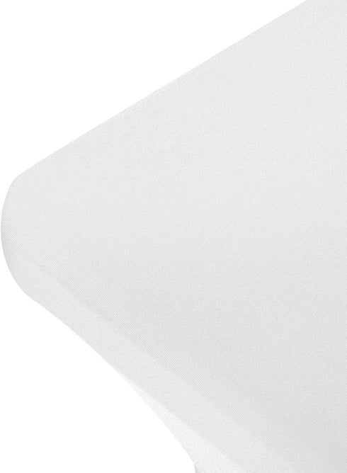 Peomeise 4FT Spandex Table Cover Rectangular Stretch Tablecloth (White, 4FT)