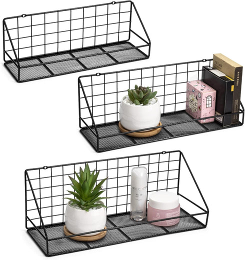 ROFAY Floating Shelves Set of 3, Wall Mounted Storage Rack Shelves for Bedroom,