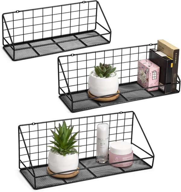 ROFAY Floating Shelves Set of 3, Wall Mounted Storage Rack Shelves for Bedroom,