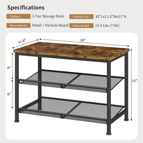 3-Tier accommodate 10-12 Shoe Rack for Entryway, Metal Shoe Rack with Storage Shelves and Spacious Top, Adjustable, It
