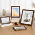 6x8 6x8 5x7 6 8 Picture Frame, Solid Natural Walnut Wood Photo Frame with Tempered Glass, Wood Picture Frame with Mat