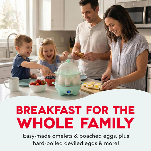 12 Dash Deluxe Egg Cooker - Boiler, Poacher & Steamer - Includes Measuring & Recipe Guide - Dishwasher Safe - BPA Free