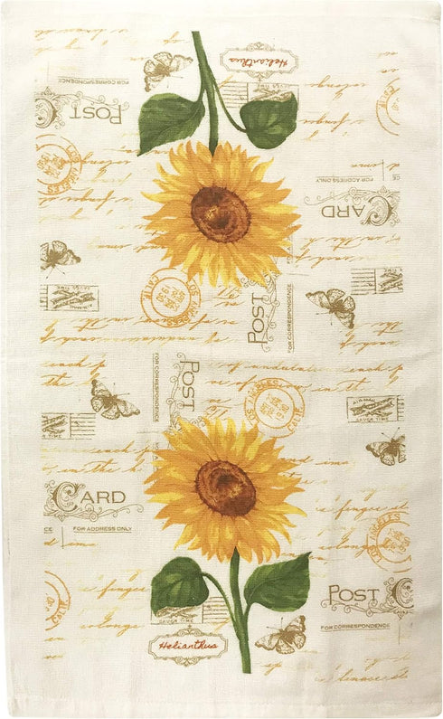 American Linen Sunflower Decor Set, Oven Mitts and Pot Holders - Kitchen Towels and Dish Cloths Sets