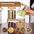 15 oz/450 ml Glass Storage Canister with Airtight Lid - Cute Decorative Container Jar with Wooden Spoon for Coffee,