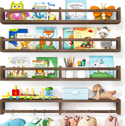 Fixwal Nursery Book Shelves, 32 Inch Floating Bookshelves for Wall Set of