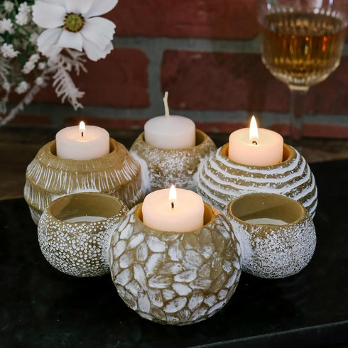 2-in-1 6 Kate Aspen Gold Candle Holder Centerpiece for Candles Tealight & Taper Candle Holder, Gold Table Decor