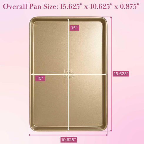 Paris Hilton Nonstick Carbon Steel Bakeware Collection, 15-Inch x 10-Inch Cookie Baking Sheet, Pink Champagne