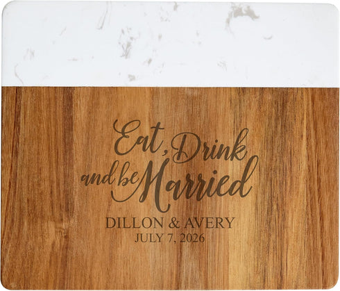 Let's Make Memories Personalized Cheese Board - Wood and Marble - for