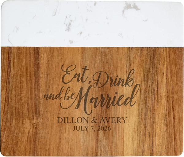 Let's Make Memories Personalized Cheese Board - Wood and Marble - for