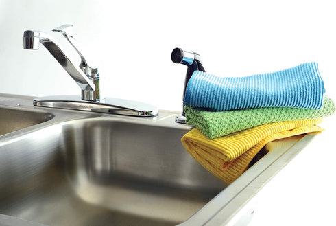 Norpro 15.75 by 15.75 Inch Microfiber Cloth - Set of 3 in Blue, Yellow, and Green