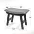 Stylish Bamboo Footrest Ottoman with Gray Cushion and Black Legs - Small Size
