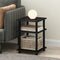 Furinno Turn-N-Tube Side Table, 3-Tier Square Modern End Table with Open Shelf,