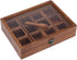 12 1 Ajuny Wooden Spice Box - Masala Dabba Organizer with Glass Lid on Top, Removable Compartments and Designer Spoon