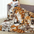 BLUBLU Cute Cat Design Flannel Fleece Throw Blanket, Lightweight Cozy Plush for Bedroom, 50"x40"