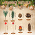 180 Pcs Christmas Pine Cones and Holly Berry Craft Set, Natural Pine Branch Decorations for DIY Home Gifts