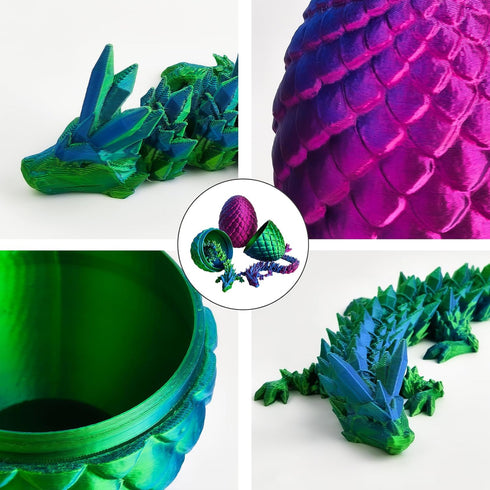 Dimili 2 Pack 12 inch 3D Printed Mystery Dragon Egg, Extra Large Dragon Egg with Dragon Inside, Extra Long Dragon
