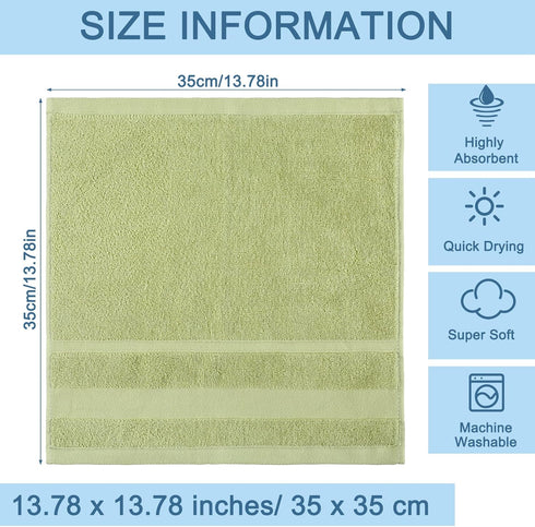 Mindsoft 21 Pack 14" 14" Set 100% Washcloths for Face x Absorbent and Soft Hand Towels Bulk Cotton Ring Spun Hand