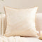 Avigers 18 x 18 Inch Square Beige Gold Abstract Striped Embroidery Cushion Case - Luxury Decorative Pillow Cover