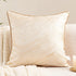Avigers 18 x 18 Inch Square Beige Gold Abstract Striped Embroidery Cushion Case - Luxury Decorative Pillow Cover