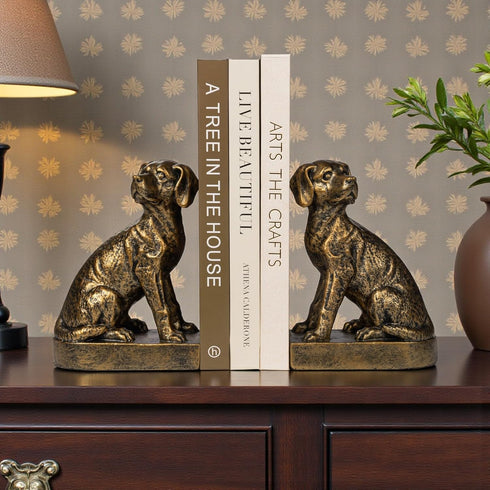 Decorative Bookends for Shelves, Dog Book Ends for Heavy Books, Labrador Retriever Statues Bookends for Heavy Books