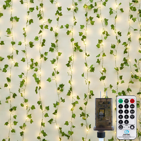 OMIKA Vine with Fairy Lights Plug in, 66FT 200 LED Ivy String