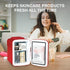 Simple Deluxe 4L Portable Mini Fridge, Compact Cooler & Warmer for Skincare, Food, Beverages, Red