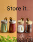 16 oz 4 pack Premium Overnight Oats Containers with Bamboo Lids and Golden Spoons - Glass Jars - - Plastic Free