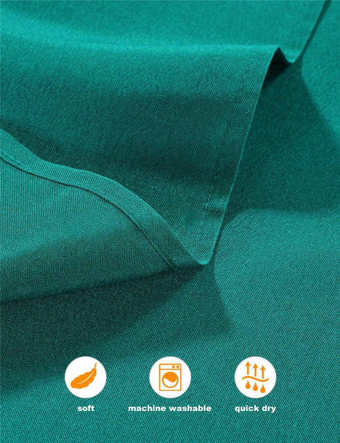 Green Cloth Napkins (1-Dozen), Solid Washable Fabric Set of 12, Perfect for Weddings and Holiday Dinner