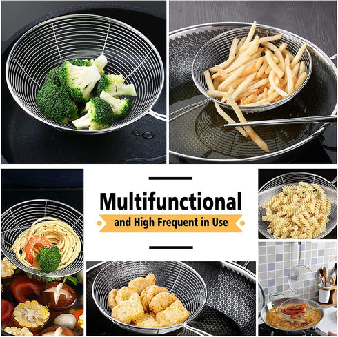 Versatile Stainless Steel Spider Strainer/Skimmer/Ladle - Chirano Kitchen Gadgets Wire Strainer Pasta Strainer Spoon (6