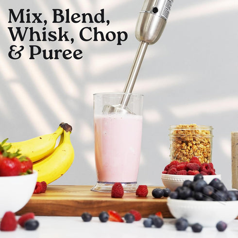 Zulay 3-in-1 Immersion Blender, 800 Watt Handheld Blender with 12 Speeds, Whisk, Frother & Stick Blender for Smoothies