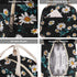 EurCross Women's Lunch Bags for Work, Chic Floral Daisy Pattern Canvas Insulated Black Lunch Tote Bag Carrier