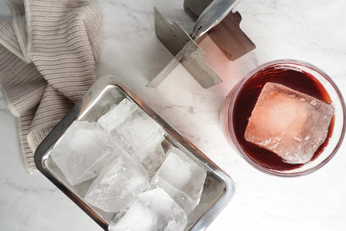 RSVP International Endurance Cocktail Collection, Retro Ice Cube Tray, Stainless Steel, Dishwasher Safe, 7.25x5x2.5"