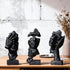 3 Pcs Thinker Statue, Silence is Black Abstract Art Figurine, Modern Home