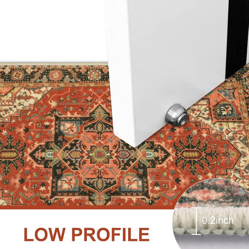 Collive Washable Indoor Door Mat, Non-Slip Retro Entryway Rug, 20" x 32", Quick Absorbent Distressed Welcome Mat