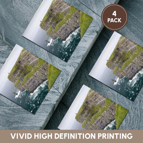 3dRose cst_81998_3 Limerick, Ireland, Cliffs of Moher, Atlantic Ocean, Ceramic Tile Coasters, Set of 4