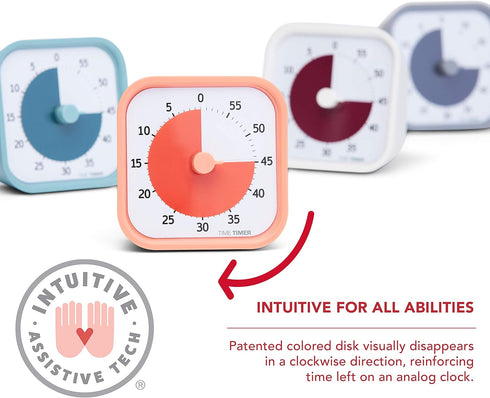 TIME TIMER Home MOD - 60 Minute Kids Visual Timer for Homeschool Supplies, Silent Operation