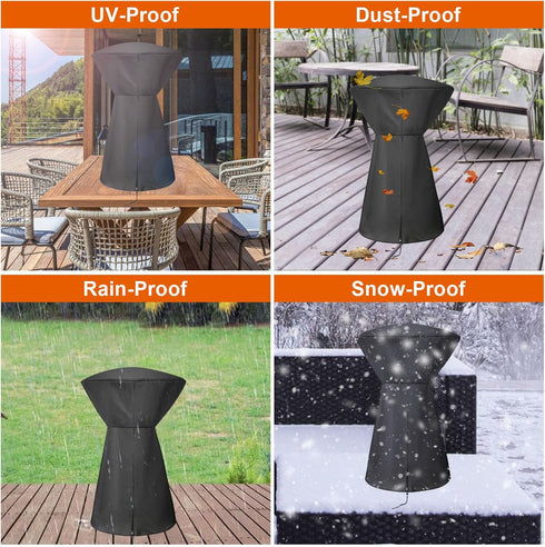 COH-500 17"D25"H, Patio Heater Cover for Cuisinart Portable Tabletop Heater, Waterproof Outdoor Table Heater Cover