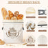 2 VIS'V Beeswax Bread Bags, Reusable Large Linen Cotton Sourdough Bags with Sealing Zip for Homemade Breads, Pcs